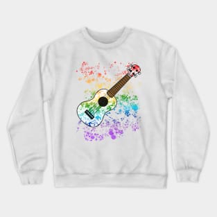 Ukulele Ukulelist Rainbow Colours Uke Player Musician Crewneck Sweatshirt